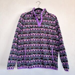 L.L.Bean Mountain Classic Print Sweater Fleece Pullover Aztec Print size L